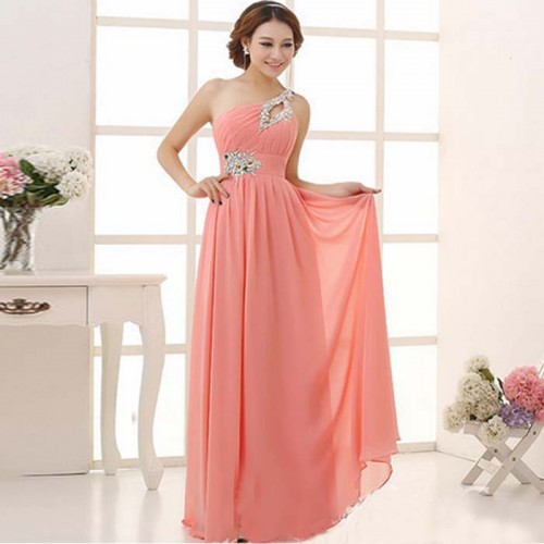 Peach Toga Evening Dress (Size S)